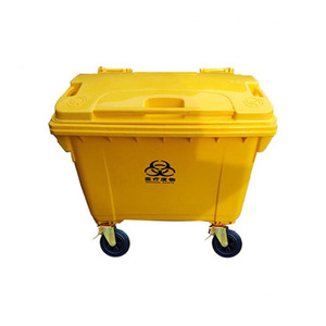 Poubelle à déchets médicaux 660L HDPE rectangulaire à roulettes pour usage intérieur et extérieur - Product Image 1