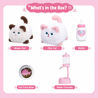 Jouet interactif électrique en peluche pour chat EPT, yeux clignotants, enregistrement vocal, répétition de la voix, capteur tactile, son d'alimentation, jouet pour animaux de compagnie pour enfants
