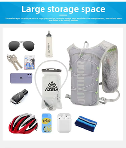 Mochila Transpirable con Bolsa de Agua, Chaleco de Running Impermeable Ajustable con Soporte para Teléfono, Equipo Multideportivo para Trail Running, Ciclismo y Senderismo - Product Image 5