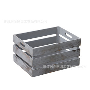 Juego de cajas de almacenamiento de madera vintage, rectangulares, apilables, para ordenar y organizar, color blanco desgastado, gris retro - Product Image 5