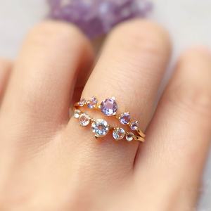 Anillo de Plata S925 con Amatista Natural de Corte Redondo Cabujón, Estilo Vintage, para Mujer - Product Image 3