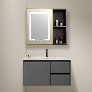 Mueble de Baño Moderno de Lujo con Espejo Inteligente con Luz LED, Gabinete de Madera Maciza con Acabado Lacado, Opción de MDF Ecológico - Product Image 6