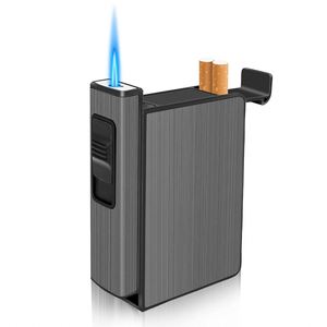 Estuche para Cigarrillos Portátil, Resistente al Viento, de Metal y Plástico, Impermeable, Dorado, con Encendedor de Gas y Logotipo Personalizado, al por Mayor - Product Image 1
