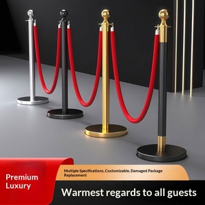 Poteau de bienvenue de luxe pour hôtel, poteau de conciergerie suspendu avec corde, 8mm x 6m, assemblage à vis, vente en gros d'usine, barrière de file d'attente bancaire - Product Image 6