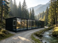 Maison conteneur modulaire pliable personnalisable pour usine de conteneurs, maison de camping mobile préfabriquée en acier portable pour mini-maison ou bureau