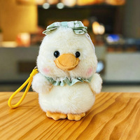 Porte-clés en peluche canard super doux avec joli nœud, jouet anti-stress pour cadeau d'enfant