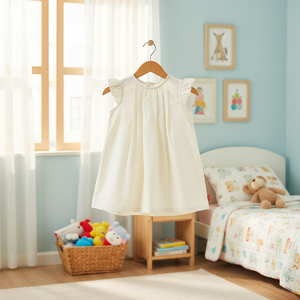 Vestido Estilo Coreano OZKIZ para Niñas, 100% Algodón, Moda de Verano para 2-6 Años, Ropa Infantil al por Mayor con Decoración de Volantes - Product Image 3