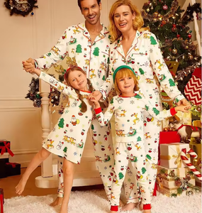 Pijamas Navideños Personalizados de Algodón Modal, Ropa de Dormir Estampada de Invierno para Mujer, Conjuntos de Pijamas de Bambú, Ropa de Estar por Casa Navideña Personalizada - Product Image 1