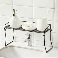 Étagère pliable en métal noir DaS pour lavabo, support de rangement pour produits de toilette sur comptoir de salle de bain