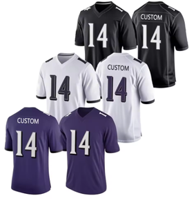 Maillot de football Minnesota personnalisable pour hommes 18 # Short Justin Jefferson 100% polyester anti-UV, séchage rapide, respirant, grande taille - Product Image 1