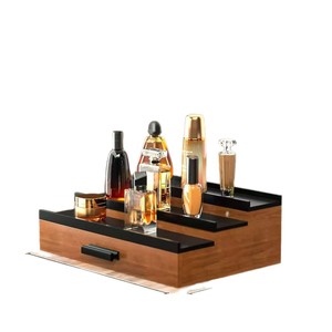 Wooden Perfume Rack With Drawers 3 Tier Cosmetic Storage Organizer <b>Desktop</b> Jewelry Box Watch Display <b>Shelf</b> - Product Image 1