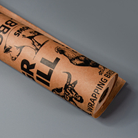 Papier d'emballage kraft imprimé avec logo personnalisé pour emballage de viande sulfurisé pour barbecue papier de boucher résistant aux hautes températures