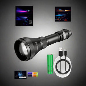 Pour UnioueFire UF-<span class=keywords><strong>H5</strong></span> 50mm PMMA lentille infrarouge LED torche pour chasse Vision nocturne VCSEL Laser <span class=keywords><strong>Zoom</strong></span> gradateur USB-C alliage d'aluminium - Product Image 3