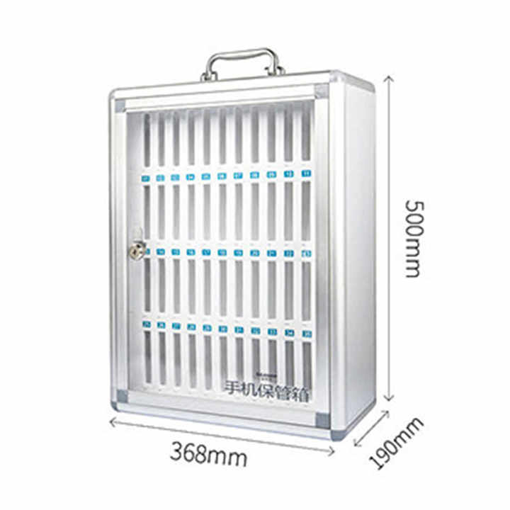 24-Slot Lockable Aluminum Phone Locker - Mobile Storage For Classroom, Office, Exams W/Handle