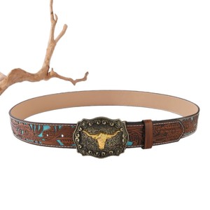 Cinturón decorativo hueco en relieve <span class=keywords><strong>de</strong></span> Joker con Cabeza <span class=keywords><strong>de</strong></span> Vaca Retro Vintage para <span class=keywords><strong>mujer</strong></span> con hebilla <span class=keywords><strong>de</strong></span> aleación para la moda <span class=keywords><strong>de</strong></span> <span class=keywords><strong>Amazon</strong></span> - Product Image 5