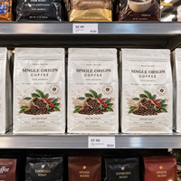 Sacs à café à fond plat, emballage personnalisé, haute barrière, valve unidirectionnelle, qualité alimentaire, vente directe usine, approvisionnement en gros
