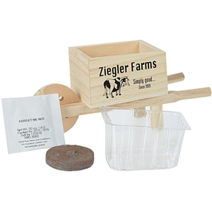 Kit de culture de fleurs en mini chariot à main en bois avec logo personnalisé, style vintage rustique, pour jardin, cadeau promotionnel mignon, vente en gros - Product Image 1