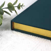 Journal en tissu vintage en lin avec bordure dorée, papier épais, journal à couverture rigide de style ancien, format A5, ligné, pour écrire