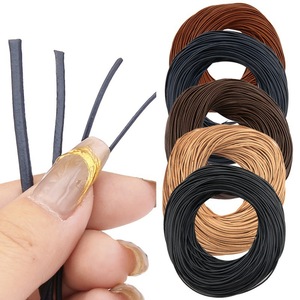 Colorful round cowhide <b>rope</b>, handmade DIY colorful elastic hair tie, <b>bracelet</b>, necklace material and accessories wholesale. - Product Image 1