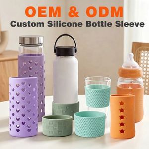 LA Custom Glass Water Bottle Tumbler <b>Boot</b> Cover Heat Insulation Anti-Slip Silicone Bottle Bottom Sleeve With Logo - Product Image 1
