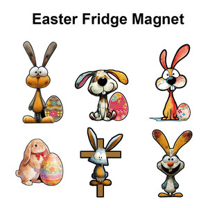 Imán de nevera magnético de conejo divertido con diseño personalizado 2026, imán de nevera con forma de huevo de conejito de Pascua para festividades - Product Image 2
