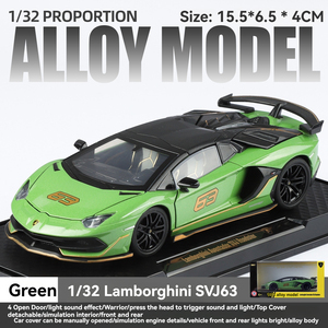 รถโมเดลโลหะ HMB Diecast 1:32 Lambor <span class=keywords><strong>SVJ63</strong></span> พร้อมเสียงและไฟ รถของเล่นแบบดึงหลัง รุ่นรถสปอร์ต สำหรับสะสมและตั้งโชว์ - Product Image 5