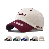 Casquette de baseball classique bicolore broderie personnalisée logo papa casquette chapeau pour les sports de plein air protection solaire visière chapeaux et casquettes