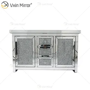 7 drawers WXF-146 Silver mirrored furniture living room Cabinet With Muti Drawers