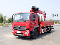 Promotion : Camion-grue Foton 4x2 avec moteur Cummins, grue télescopique hydraulique Shenbai 10 tonnes à vendre
