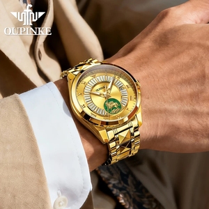 Montre mécanique automatique de luxe pour homme 3320, avec gravure de cheval en or véritable, bracelet en acier inoxydable 20 mm, livraison directe depuis Hangzhou - Product Image 4