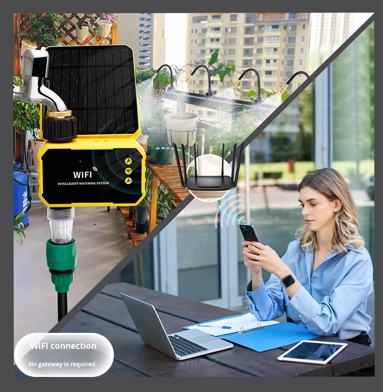 Yellow Wifi solar timer  30m copper pipes