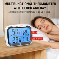 Thermometer Tp393b Indoor Grote Display Digitale Thermometer Hygrometer Met Blauwe Biaclight Datum Tijd