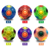 Cube Magique de Football à 12 Trous, Balle Arc-en-ciel à Pression, Jouet Éducatif de Poche, Spinner Lumineux Amusant, Balle Arc-en-ciel