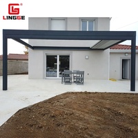 Pavillon autoportant en aluminium pour usage domestique, résistant au vent, écologique, idéal pour les hôtels et resorts, avec drainage indépendant, haute qualité