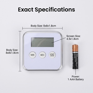 <span class=keywords><strong>Timer</strong></span> da Cucina Digitale LCD Touch con Conto alla Rovescia 99min 59sec, Batteria AAA, <span class=keywords><strong>Timer</strong></span> Ecologico <span class=keywords><strong>per</strong></span> Cucinare e Cuocere - Product Image 5