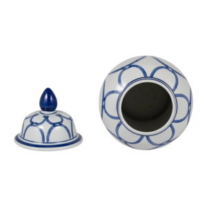 Vaso Decorativo in Ceramica con Motivo Blu e Bianco, Altezza 12 Pollici, per Soggiorno, Camera da Letto, Ufficio, Centrotavola Moderno per la Casa - Product Image 6