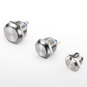 מתג לחצן לחיצה 19mm שטוח מתכת תאורת נקודות נירוסטה נעילה עבור מתג מגע - Product Image 2