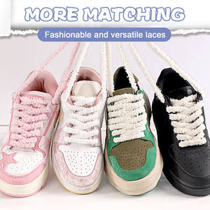 Baskets en Toile Décontractées Personnalisées de 1CM de Large, Lacets Plats Doux <span class=keywords><strong>et</strong></span> Moelleux de Haute Qualité, Paire de Velours en Peluche en Polyester - Product Image 4