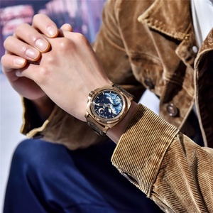 Pagani Design YS014 Sport Luxury Leather Strap Men's Automatic <b>Mechanical</b> <b>Watch</b> Stainless Steel Sapphire Glass Waterproof 10Bar - Product Image 6