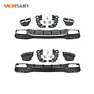 อุปกรณ์ตกแต่งรถยนต์ กันชนหลังสำหรับ Mercedes Benz <span class=keywords><strong>GLS</strong></span> อัพเกรด X166 GLS63 ดิฟฟิวเซอร์พร้อมท่อไอเสีย - Product Image 5