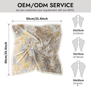 Nouvel Arrivage 2026 – Foulard Carré 100% Soie <span class=keywords><strong>de</strong></span> Mûrier 90cm, Luxe Imprimé Numérique, Bandana en Soie pour <span class=keywords><strong>Femme</strong></span>, Accessoire Cheveux et Cou - Product Image 4