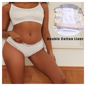 <span class=keywords><strong>Slip</strong></span> Bikini da Donna in Cotone Elasticizzato con Bordo Sgambato, Mutandine Sexy in Pizzo, Biancheria Intima Morbida ed Elastica per Donna - Product Image 4