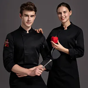 Uniforme de Chef de la mejor calidad para restaurantes, uniformes de chef para Bar, abrigo de panadería, la mejor producción, uniforme de Chef hecho a medida