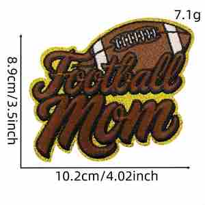 Patchs thermocollants brodés à bordure dorée, motifs sportifs, dessins animés et rugby pour vêtements et sacs - Product Image 6