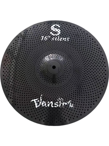 Platillos de Bajo Volumen Vansir de 16 Pulgadas de Aleación con Sonido Profesional, Juego Combinado Negro para Práctica de Batería en Casa o en el Aula - Product Image 1