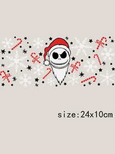 LETOP 1pcs Horror Christmas Spooky Skeleton Series Glass Cup Decoration 16OZ Waterproof UV for DTF Cup Wrap - Product Image 4