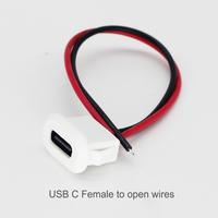 كابل طاقة USB-C PH 2.0 JST ثنائي الأطراف مع أسلاك مفتوحة وموصل أنثوي قابل للتثبيت بغلاف PVC ونواة نحاسية للاستخدام الإلكتروني المريح