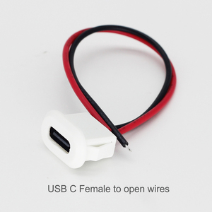 Кабель питания USB-C на PH 2.0 JST 2pin с открытыми проводами, порт зарядки, разъем USB-C (гнездо) с корпусом из ABS-пластика, удобный и прочный - Product Image 4