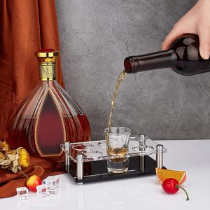 Support à verres à whisky et <span class=keywords><strong>tequila</strong></span> pour restaurant, club, bar, réunion de famille, fête, plateau de service à dégustation en acrylique à 6 trous - Product Image 6