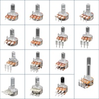 Potentiomètre rotatif à axe métallique b50k wh148 avec interrupteur, potentiomètre simple ou double, moleté, Soundwell RD16